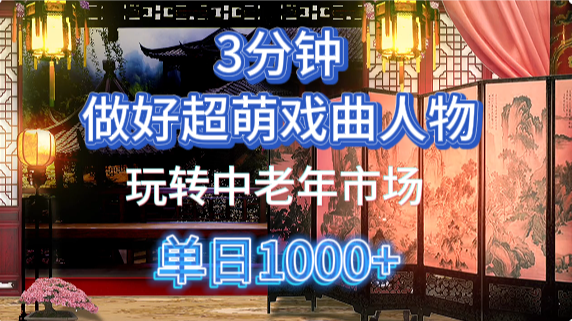 用Ai制作Q版戏剧人物手把手教你吃透中老年经济，5分钟一个成品，多渠道变现_孤风隐库