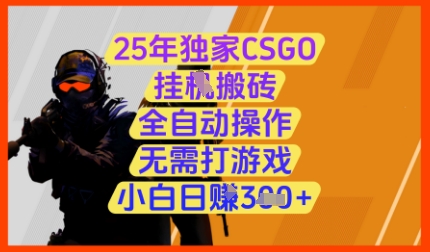 25年独家CSGO挂G搬砖，全自动操作，无需打游戏，小白日入3张+【揭秘】_孤风隐库