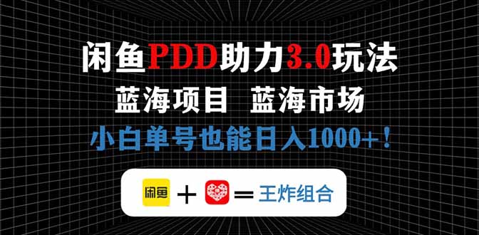 闲鱼卖拼多多助力项目，蓝海市场新手也能单号日入1000+_孤风隐库