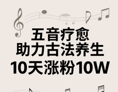 古法五音养生教程，五音疗愈的视频的制作方法，2-4小时就能学会，作者10天涨粉10W_孤风隐库