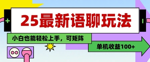 25年最新语聊玩法，纯手工，单机收益100+，小白也能轻松上手，可矩阵操作_孤风隐库