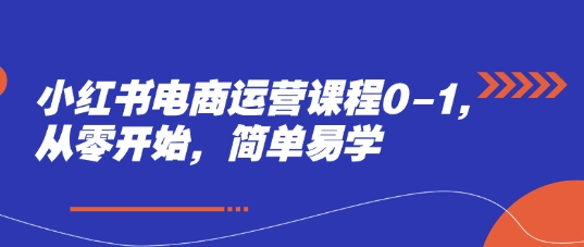 小红书电商运营课程0-1，从零开始，简单易学_孤风隐库