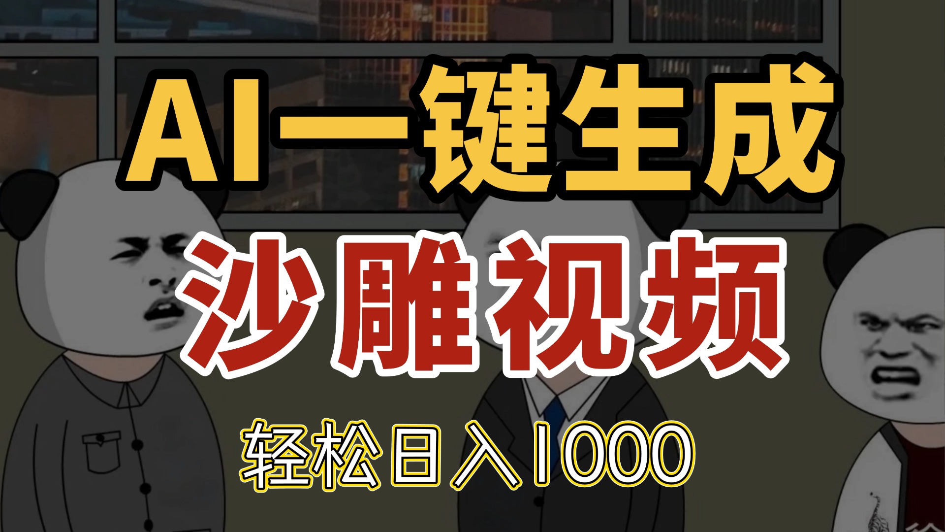 AI一键生成沙雕视频，一条视频千万播放，轻松日入1000_孤风隐库