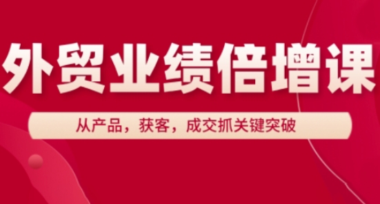 外贸业绩倍增课，从产品，获客，成交抓关键突破_孤风隐库