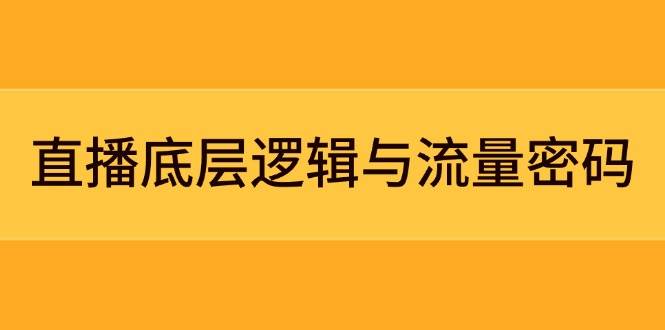 直播底层逻辑与流量密码：定位模型+案例拆解，急速流承接与数据优化全攻略_孤风隐库